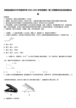 陕西省咸阳市兴平市西郊中学2024-2025学年物理高一第二学期期末综合测试模拟试题含解析