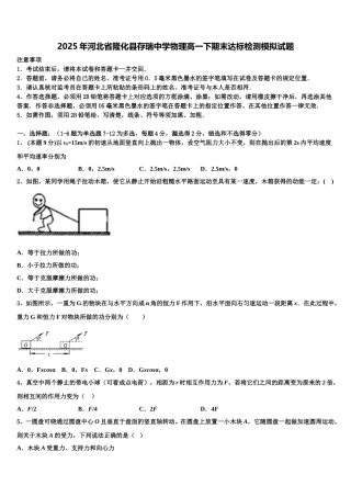 2025年河北省隆化县存瑞中学物理高一下期末达标检测模拟试题含解析