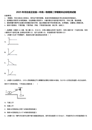 2025年河北省正定县一中高一物理第二学期期末达标检测试题含解析