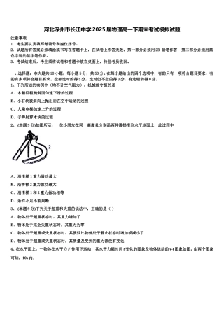 河北深州市长江中学2025届物理高一下期末考试模拟试题含解析