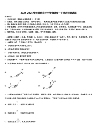2024-2025学年重庆育才中学物理高一下期末预测试题含解析