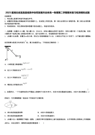 2025届湖北省宜昌县域高中协同发展共合体高一物理第二学期期末复习检测模拟试题含解析
