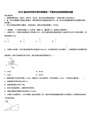 2025届北京市师大附中物理高一下期末达标检测模拟试题含解析