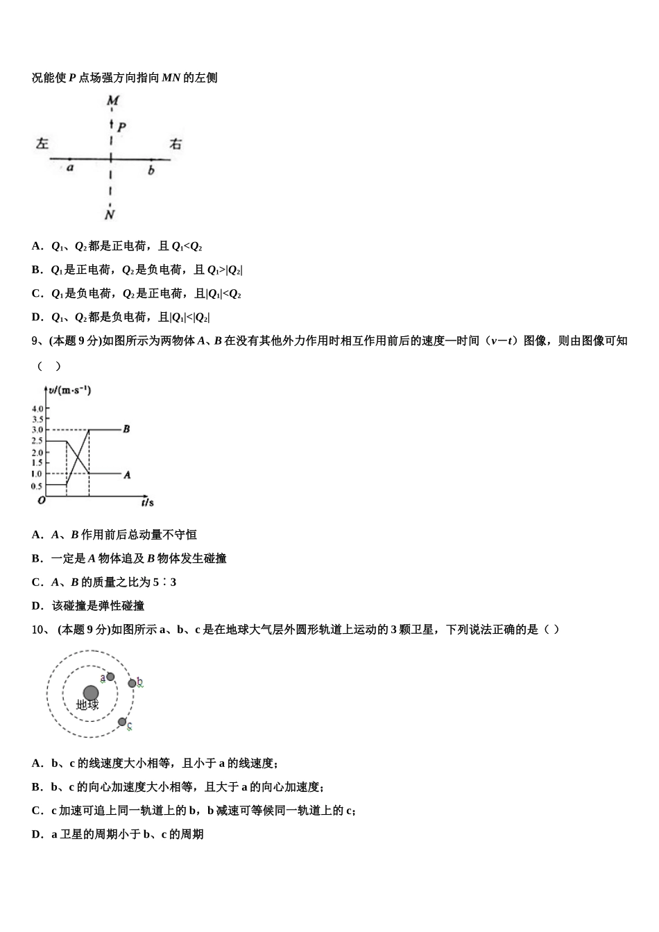 2025年云南省红河州绿春一中高一物理第二学期期末经典模拟试题含解析_第3页