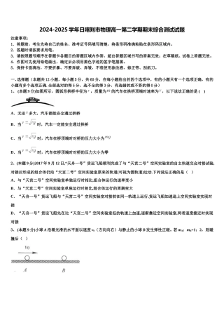2024-2025学年日喀则市物理高一第二学期期末综合测试试题含解析