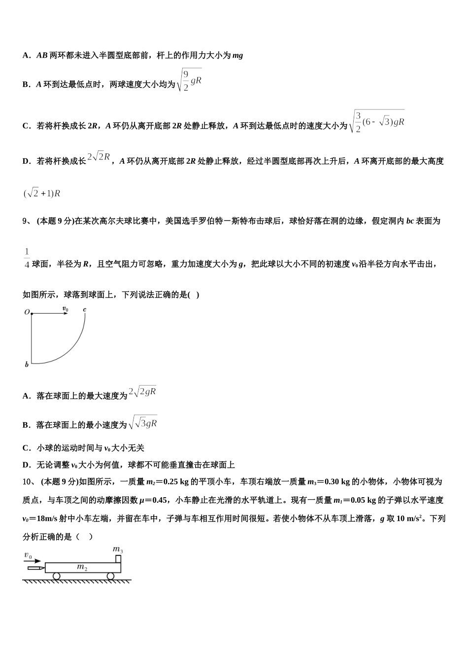 昌都市2024-2025学年高一物理第二学期期末达标检测试题含解析_第3页