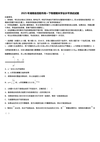 2025年湖南省岳阳市高一下物理期末学业水平测试试题含解析