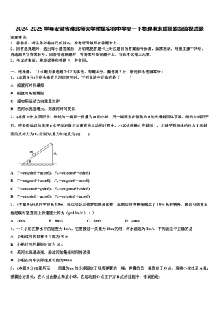 2024-2025学年安徽省淮北师大学附属实验中学高一下物理期末质量跟踪监视试题含解析
