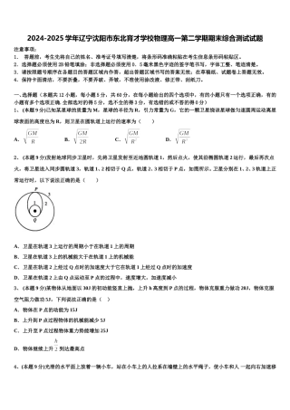 2024-2025学年辽宁沈阳市东北育才学校物理高一第二学期期末综合测试试题含解析