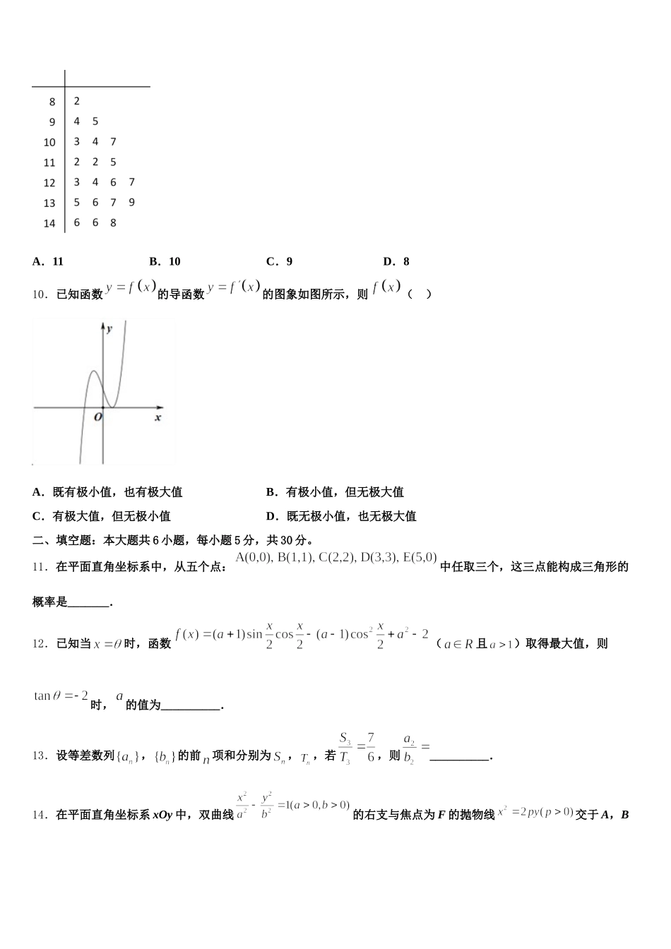 2025年雅安市重点中学数学高一下期末综合测试试题含解析_第3页