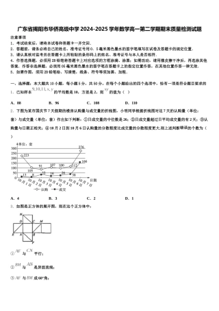广东省揭阳市华侨高级中学2024-2025学年数学高一第二学期期末质量检测试题含解析