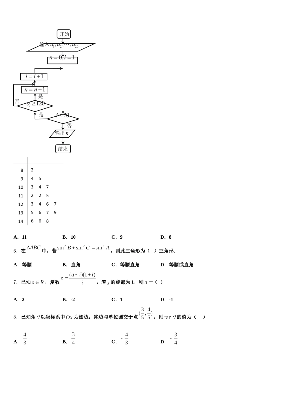 黑龙江省大庆铁人中学2025年高一下数学期末检测模拟试题含解析_第2页