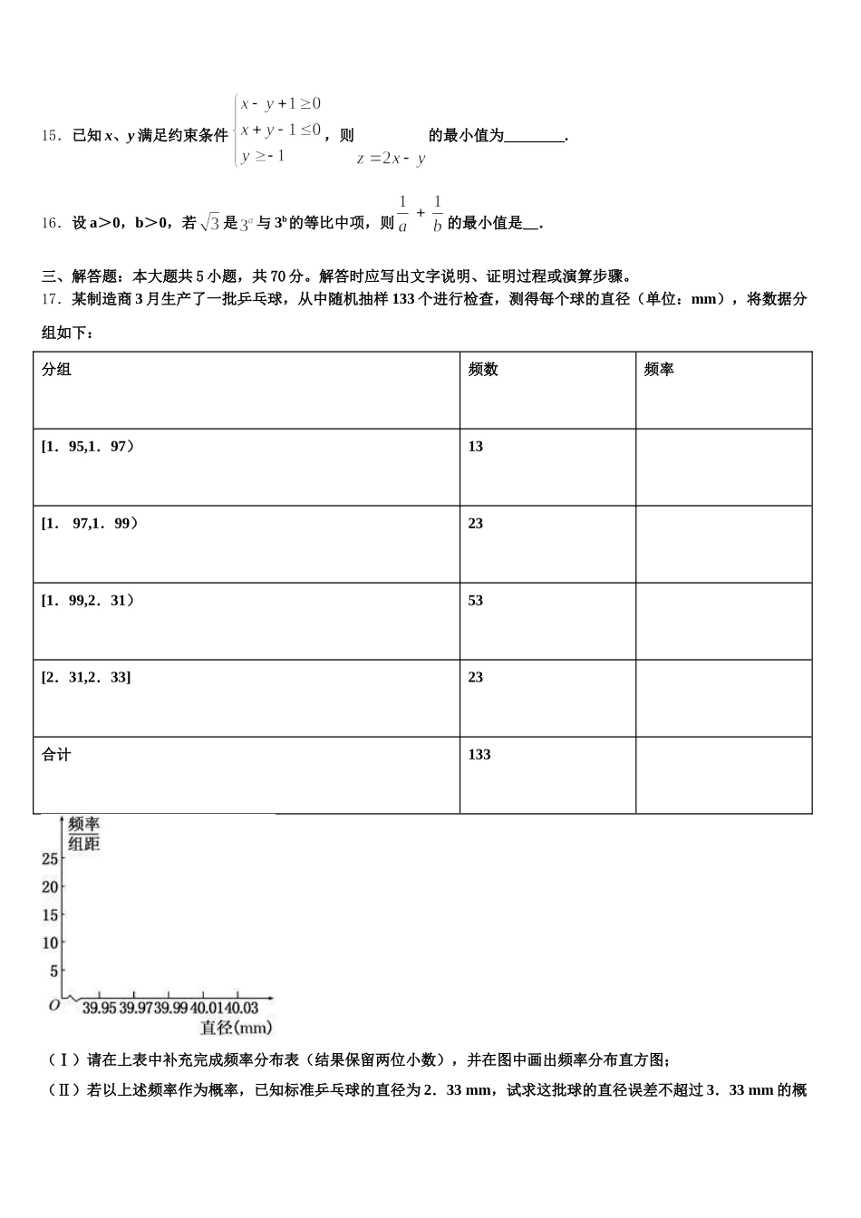 2024-2025学年乌鲁木齐市第101中学高一数学第二学期期末达标测试试题含解析_第3页