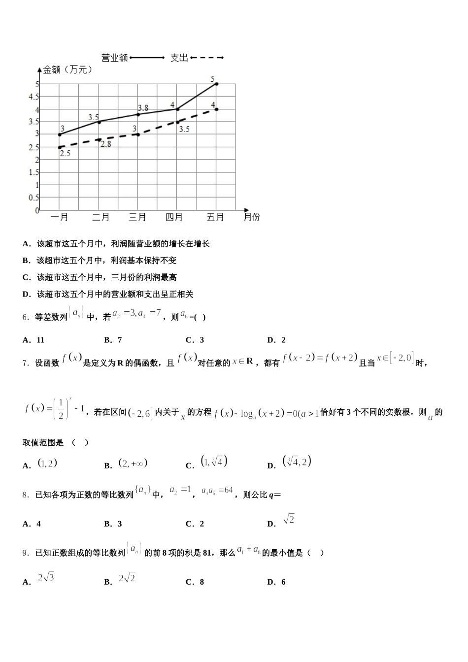 2025届河北省两校数学高一第二学期期末达标检测试题含解析_第2页