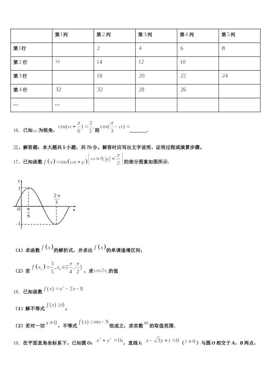 河南省开封五县联考2024-2025学年数学高一下期末教学质量检测试题含解析_第3页