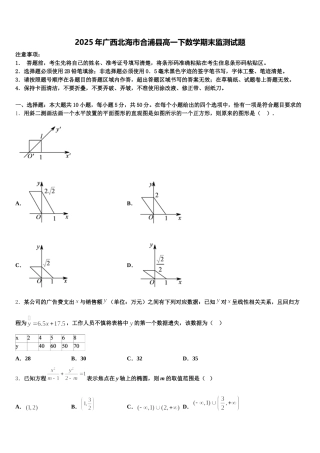 2025年广西北海市合浦县高一下数学期末监测试题含解析