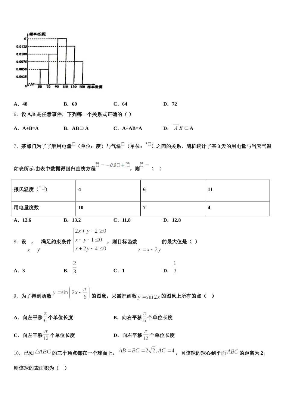 2024-2025学年北京市房山区房山中学数学高一第二学期期末监测试题含解析_第2页