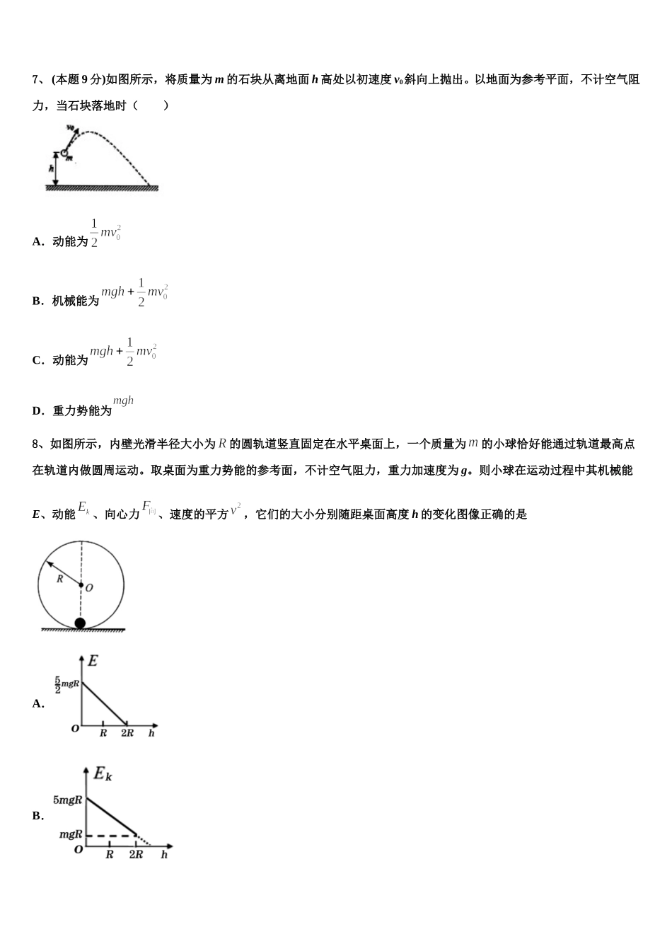江苏省南通市通州区海安县2024-2025学年物理高一第二学期期末教学质量检测模拟试题含解析_第2页