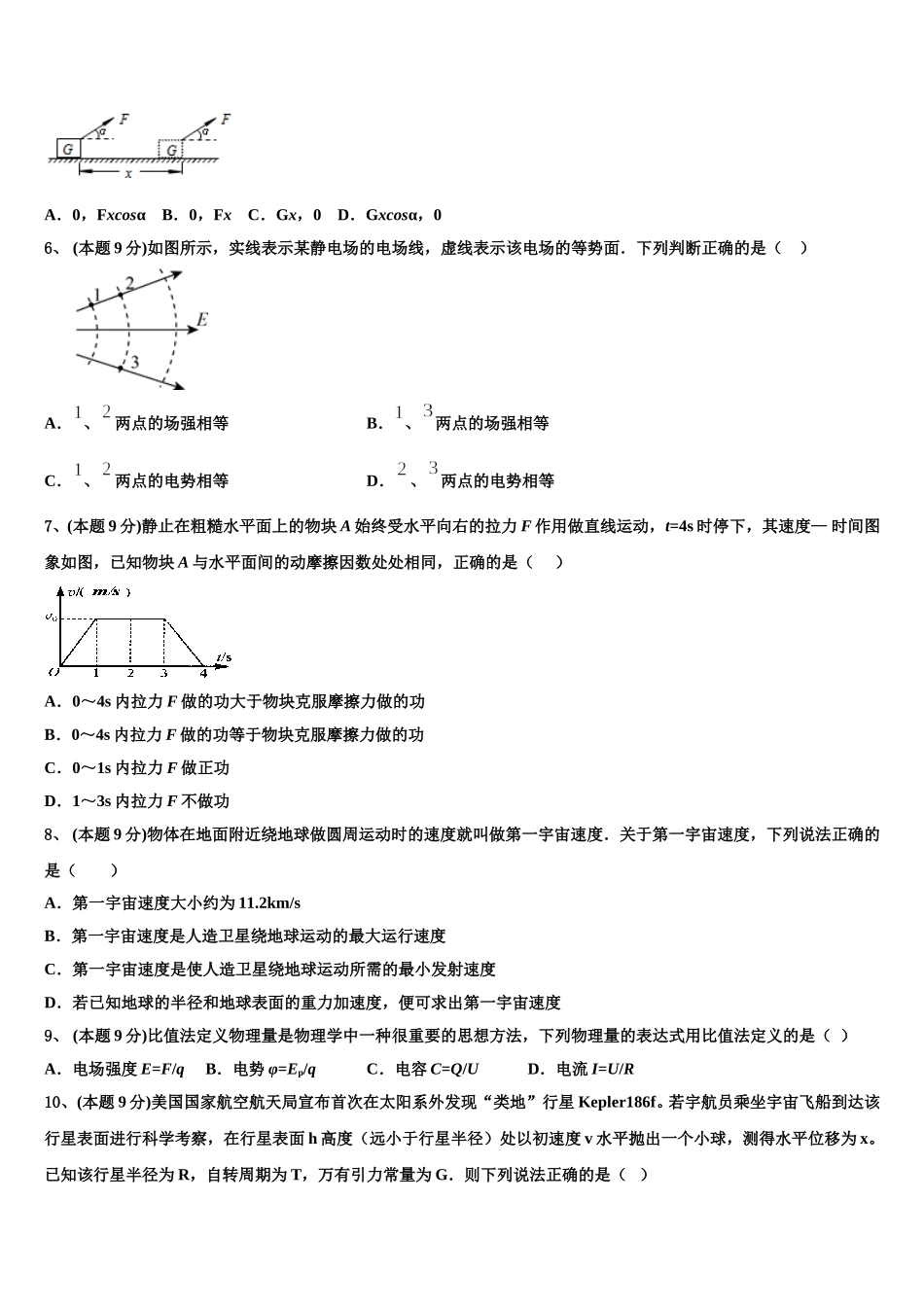 2025年江苏省百校联考物理高一第二学期期末学业质量监测试题含解析_第2页