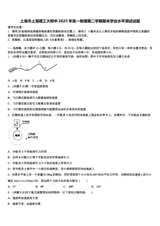 上海市上海理工大附中2025年高一物理第二学期期末学业水平测试试题含解析