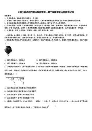 2025年成都石室中学物理高一第二学期期末达标检测试题含解析