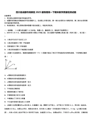 四川省成都市高新区2025届物理高一下期末教学质量检测试题含解析