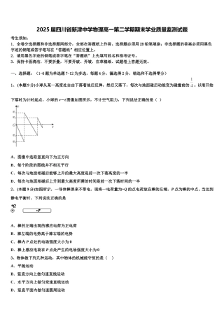 2025届四川省新津中学物理高一第二学期期末学业质量监测试题含解析