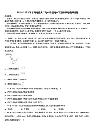 2024-2025学年青海师大二附中物理高一下期末联考模拟试题含解析
