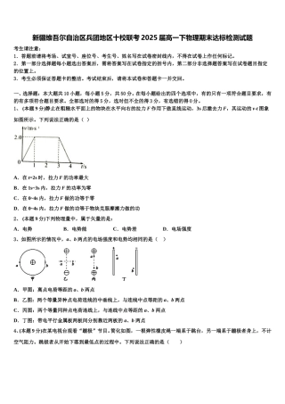 新疆维吾尔自治区兵团地区十校联考2025届高一下物理期末达标检测试题含解析