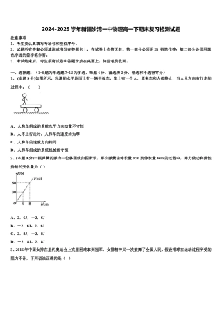 2024-2025学年新疆沙湾一中物理高一下期末复习检测试题含解析