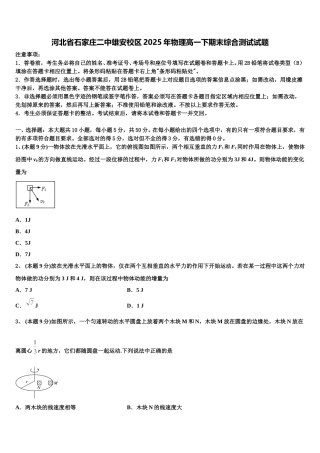 河北省石家庄二中雄安校区2025年物理高一下期末综合测试试题含解析