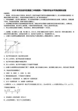 2025年河北省市巨鹿县二中物理高一下期末学业水平测试模拟试题含解析