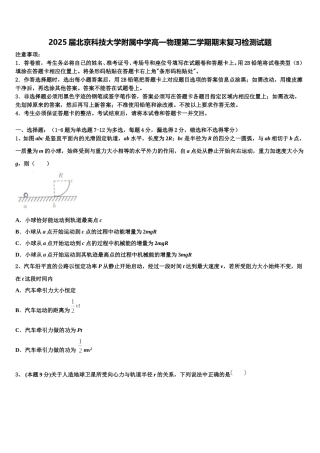 2025届北京科技大学附属中学高一物理第二学期期末复习检测试题含解析