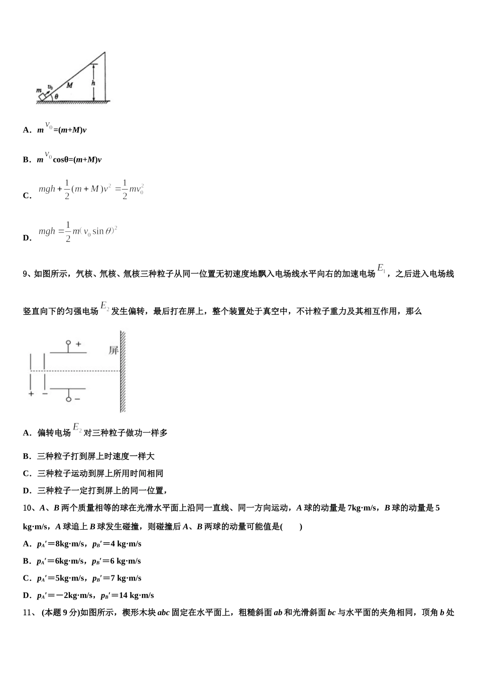 2025届北京市陈经纶中学高一下物理期末学业质量监测试题含解析_第3页