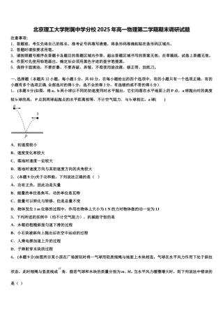 北京理工大学附属中学分校2025年高一物理第二学期期末调研试题含解析