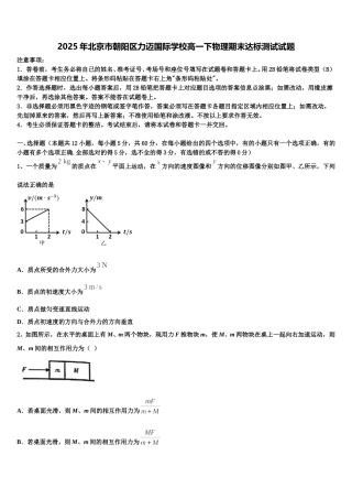 2025年北京市朝阳区力迈国际学校高一下物理期末达标测试试题含解析
