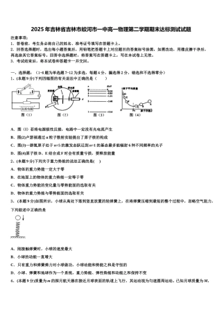 2025年吉林省吉林市蛟河市一中高一物理第二学期期末达标测试试题含解析