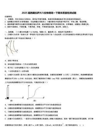 2025届西藏拉萨片八校物理高一下期末质量检测试题含解析