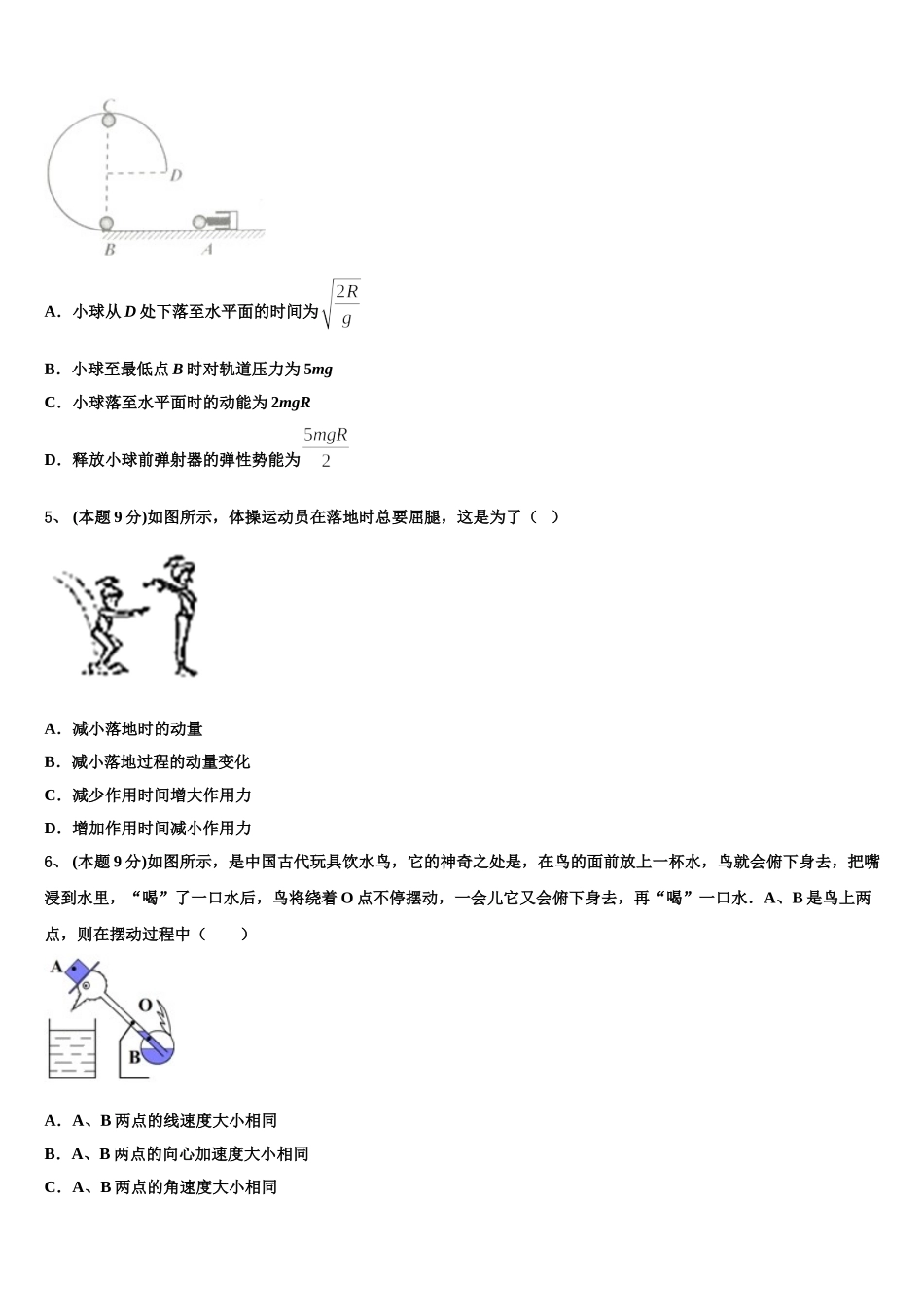 2025届山东省日照市物理高一第二学期期末预测试题含解析_第2页