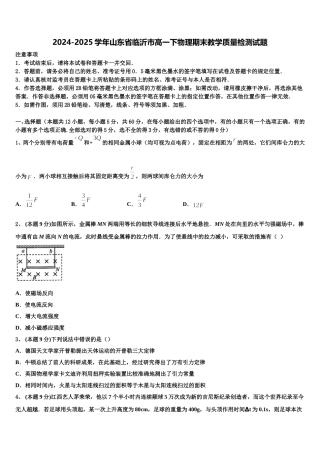 2024-2025学年山东省临沂市高一下物理期末教学质量检测试题含解析
