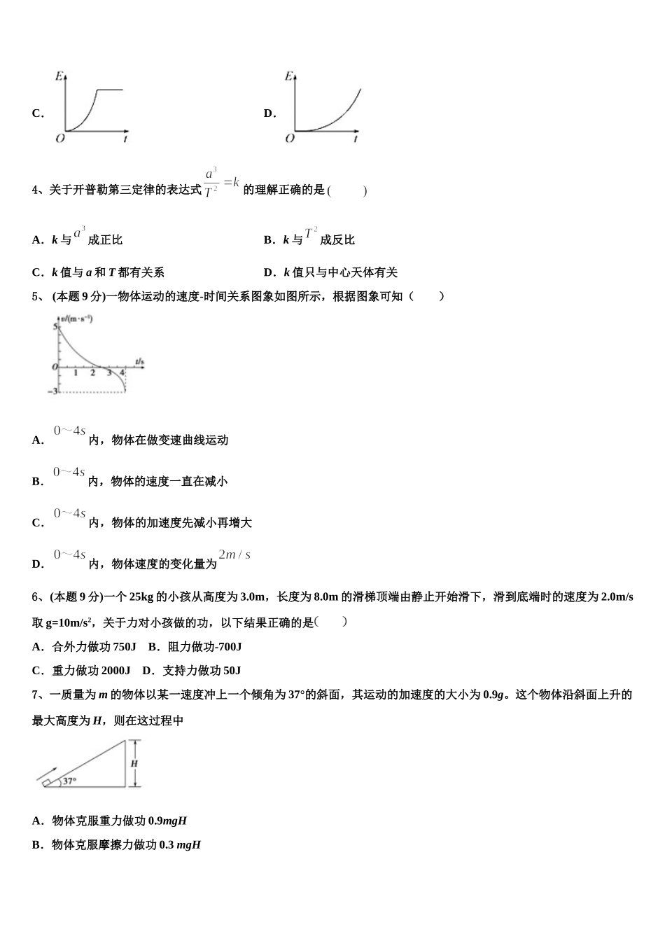 江西省南昌第二中学2025年高一物理第二学期期末综合测试模拟试题含解析_第2页