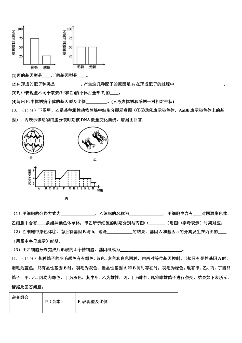 2025届江苏省南通如皋市生物高一下期末达标测试试题含解析_第3页