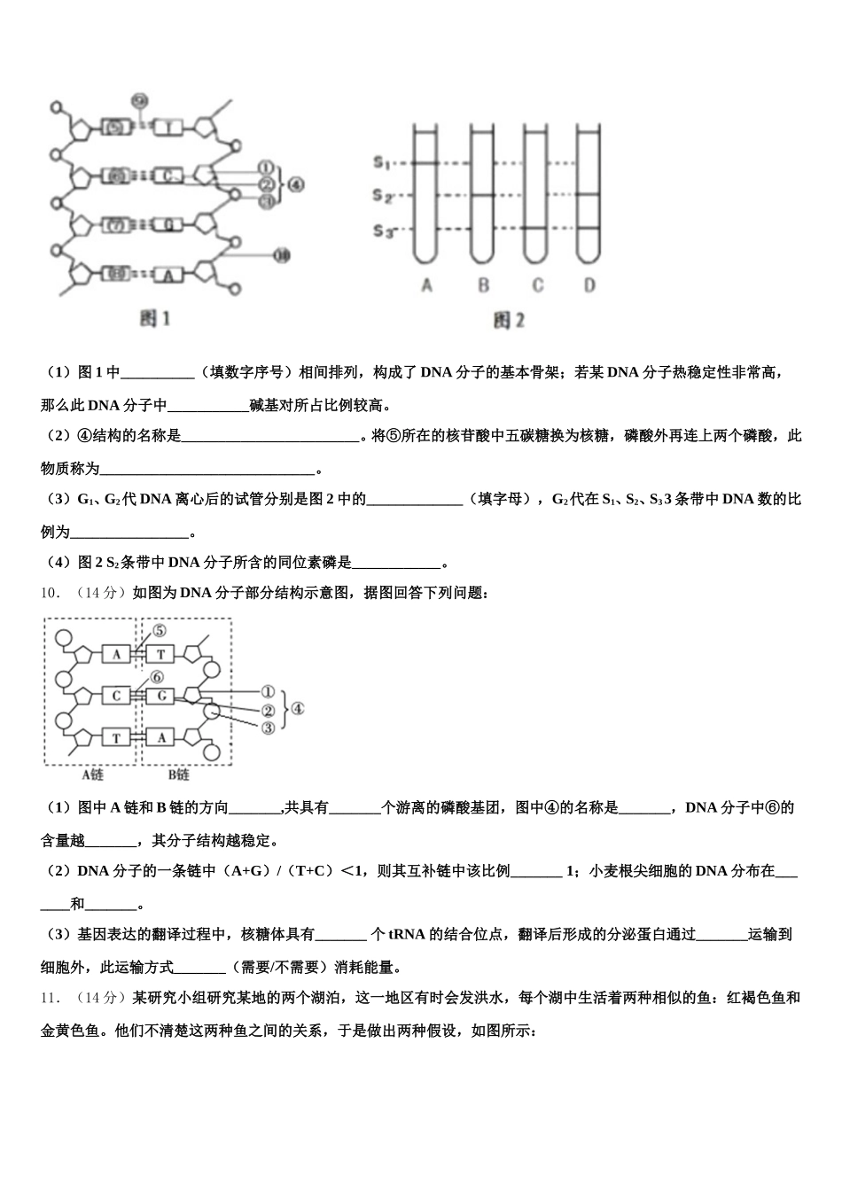 2025年江苏省南师附中高一下生物期末教学质量检测试题含解析_第3页
