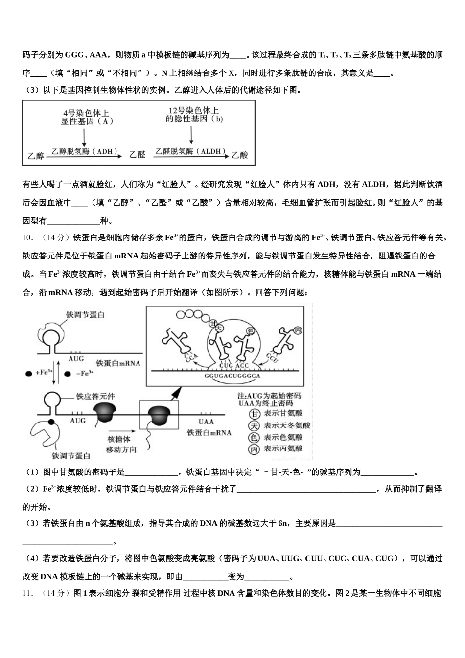 2025年江苏省灌南高级中学高一下生物期末调研试题含解析_第3页
