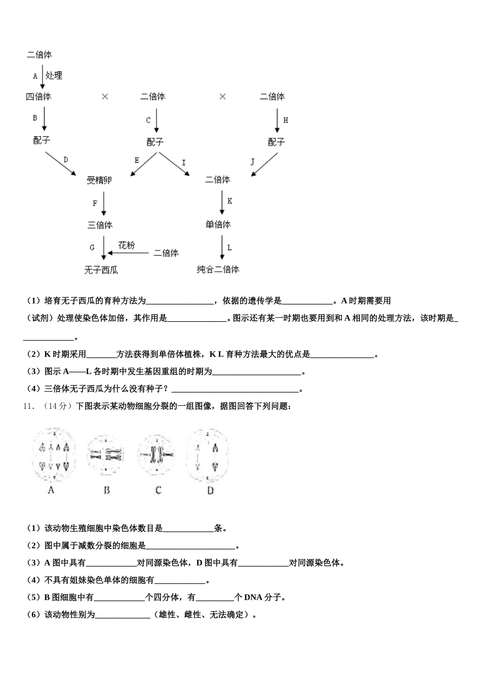 2025年淮安市重点中学高一下生物期末调研试题含解析_第3页