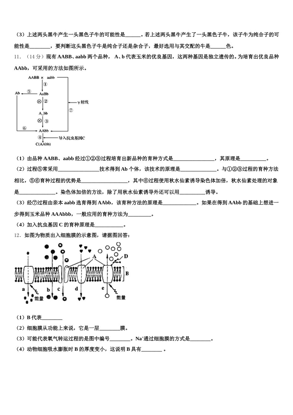 2025届江苏省苏州苏州星海中学高一生物第二学期期末检测试题含解析_第3页