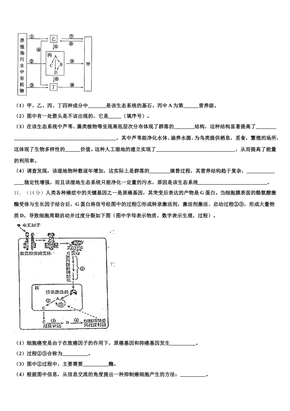 2024-2025学年江苏省泰州中学、宜兴中学、梁丰中学、江都中学高一生物第二学期期末质量跟踪监视模拟试题含解析_第3页