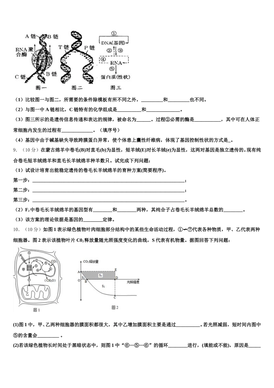 江苏省徐州市第五中学2025年高一下生物期末学业水平测试试题含解析_第3页