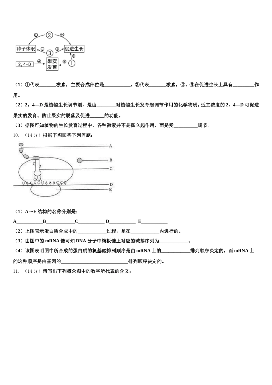 2025年江苏省淮海中学生物高一下期末联考模拟试题含解析_第3页