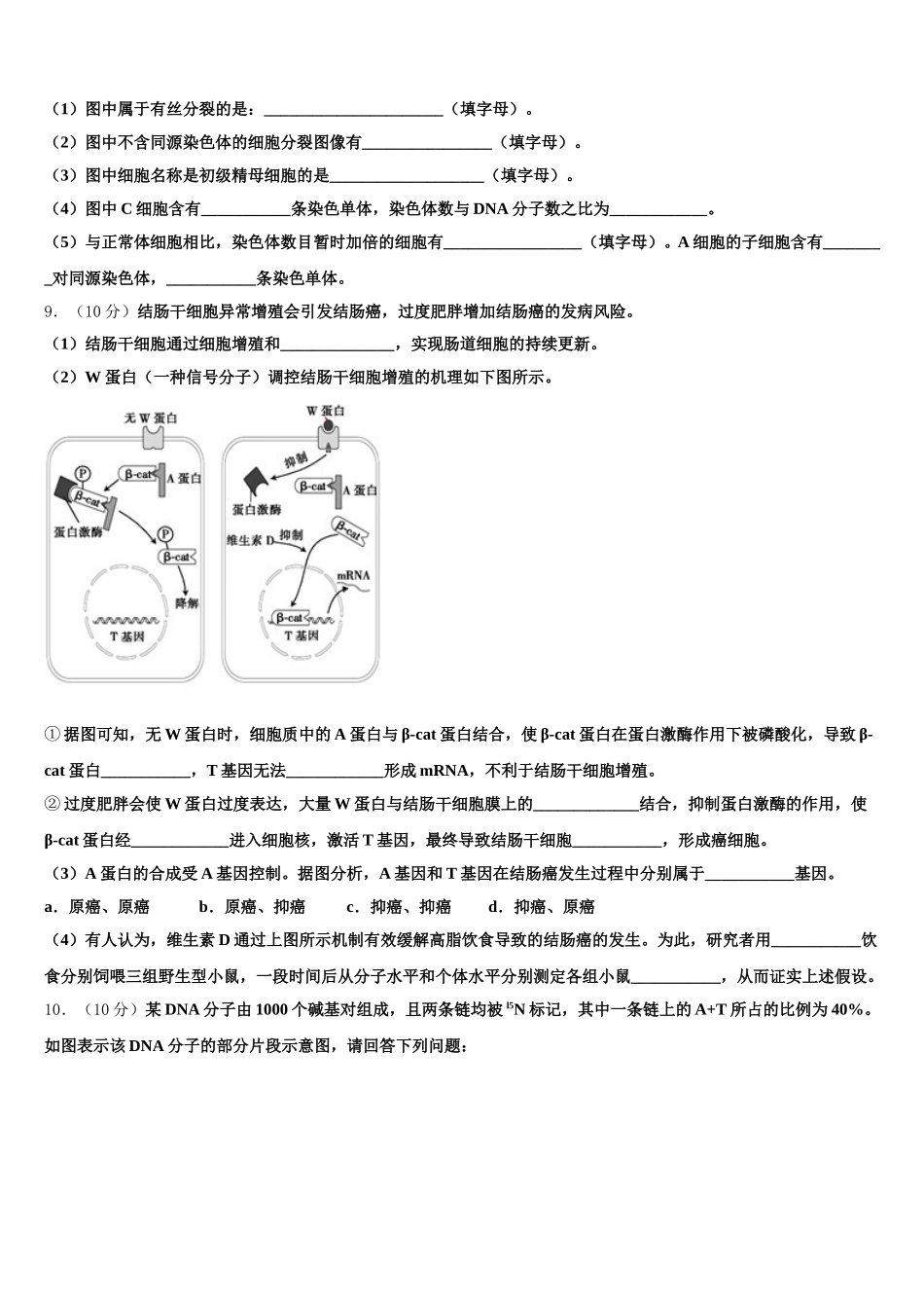 2025届江苏省南京市第二十九中高一下生物期末学业水平测试试题含解析_第3页